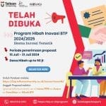 Pembukaan Penerimaan Proposal Hibah Inovasi Bandung Techno Park Skema Inovasi Tematik Tahun 2024
