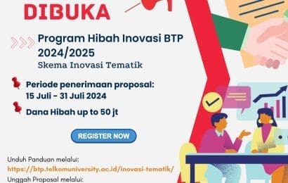 Pembukaan Penerimaan Proposal Hibah Inovasi Bandung Techno Park Skema Inovasi Tematik Tahun 2024